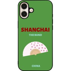 Coque iPhone 16 Plus - Silicone rigide noir Pop Summer Destination Shanghai