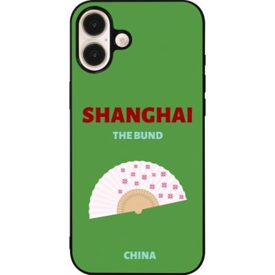 Coque iPhone 16 Plus - Silicone rigide noir Pop Summer Destination Shanghai