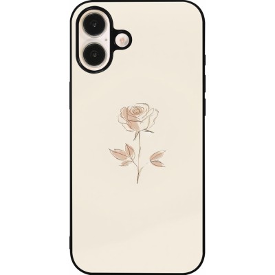 Coque iPhone 16 Plus - Silicone rigide noir Sable Rose Minimaliste