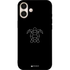 Coque iPhone 16 Plus - Silicone rigide noir Turtles lines on black