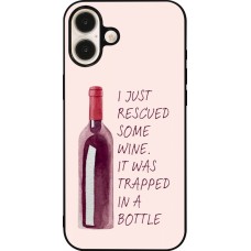 Coque iPhone 16 Plus - Silicone rigide noir I just rescued some wine