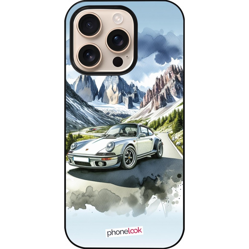 iPhone 16 Pro Case Hülle - Porsche 911 Berg Aquarell