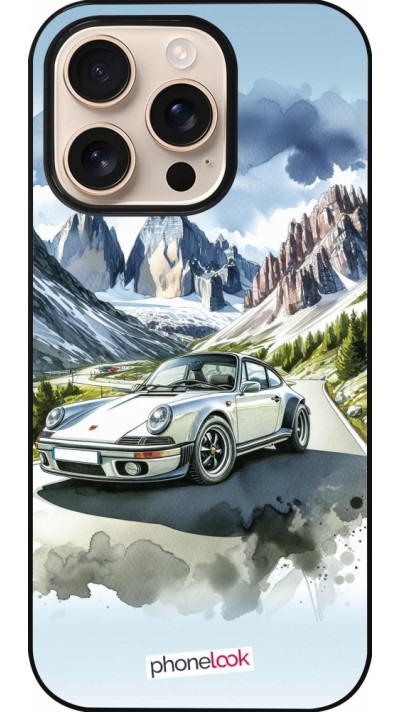 iPhone 16 Pro Case Hülle - Porsche 911 Berg Aquarell