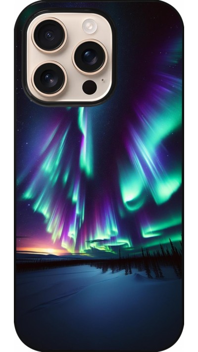 Coque iPhone 16 Pro - Aurore Boréale Étincelante