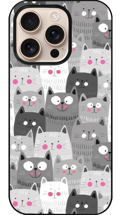 Coque iPhone 16 Pro - Chats gris troupeau