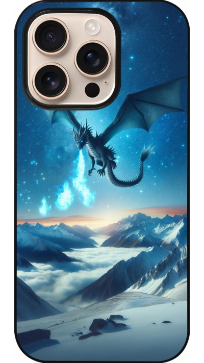 Coque iPhone 16 Pro - Dragon nocturne montagne