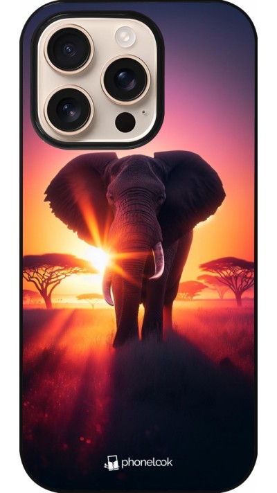 Coque iPhone 16 Pro - Elephant Sunrise Beauty