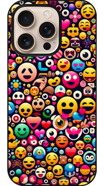 Coque iPhone 16 Pro - Emoji Mix Color