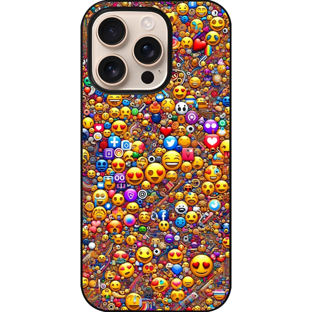 iPhone 16 Pro Case Hülle - Emoji gemischt