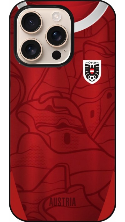 Coque iPhone 16 Pro - Maillot de football Autriche personnalisable