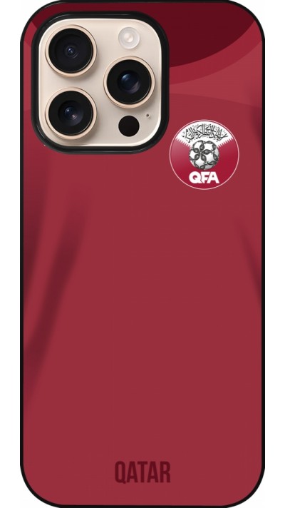 Coque iPhone 16 Pro - Maillot de football Qatar 2022 personnalisable