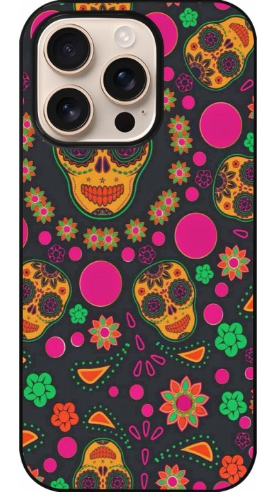 Coque iPhone 16 Pro - Halloween 22 colorful mexican skulls