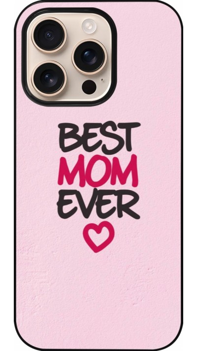 Coque iPhone 16 Pro - Mom 2023 best Mom ever pink