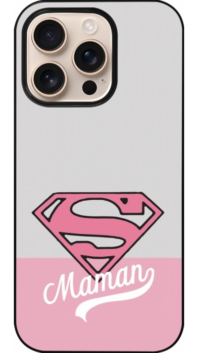 Coque iPhone 16 Pro - Mom 2024 Super hero maman