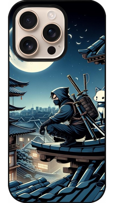 Coque iPhone 16 Pro - Ninja sous la lune