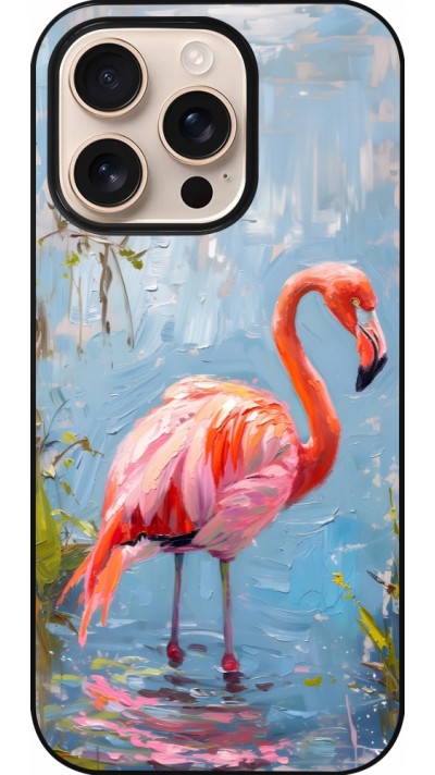 Coque iPhone 16 Pro - Paint Flamingo