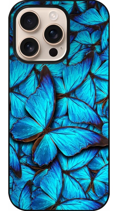 Coque iPhone 16 Pro - Papillon bleu