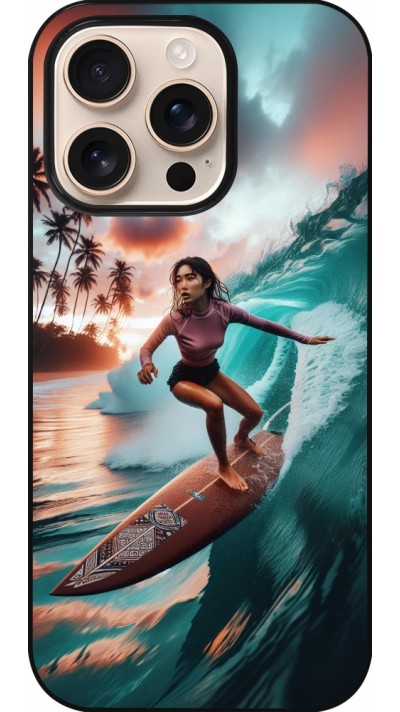 Coque iPhone 16 Pro - Surfeuse Balinaise