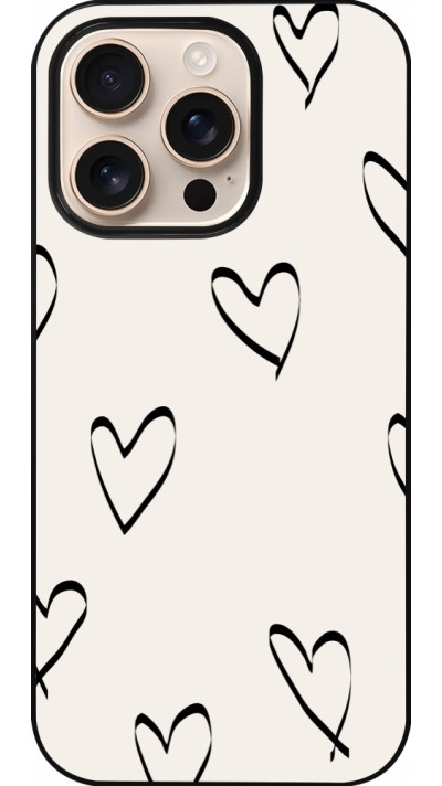 Coque iPhone 16 Pro - Valentine 2023 minimalist hearts