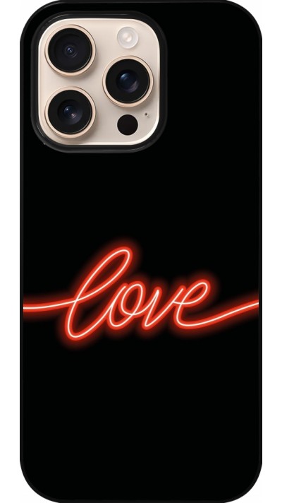 Coque iPhone 16 Pro - Valentine 2023 neon love