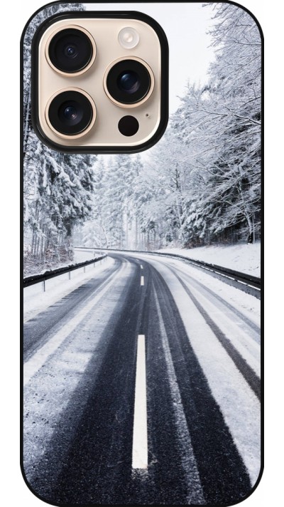 Coque iPhone 16 Pro - Winter 22 Snowy Road