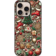 Coque iPhone 16 Pro - Noël 2023 micro pattern