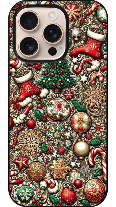 Coque iPhone 16 Pro - Noël 2023 micro pattern