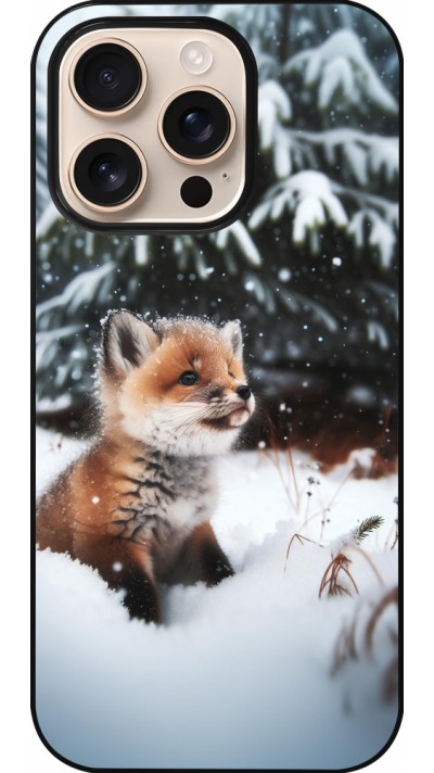 Coque iPhone 16 Pro - Noël 2023 Renardeau sapin