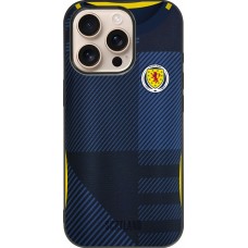 Coque iPhone 16 Pro - Silicone rigide noir Maillot de football Ecosse personnalisable