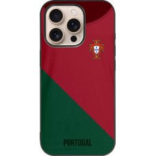 iPhone 16 Pro Case Hülle - Silikon schwarz Fussballtrikot Portugal2022