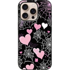 Coque iPhone 16 Pro - Silicone rigide noir Halloween 2024 girly