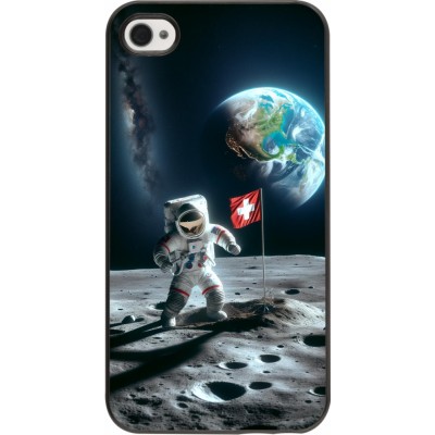 Coque iPhone 4/4s - Astro Suisse sur lune