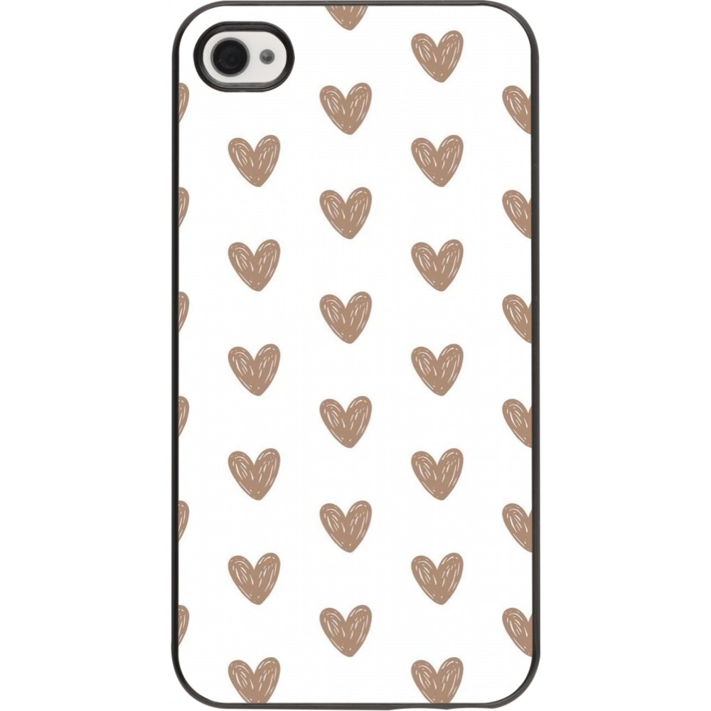 Coque iPhone 4/4s - Autumn 2024 brown hearts