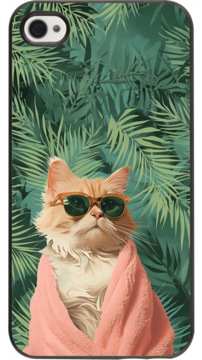 Coque iPhone 4/4s - Cat Summer Palms