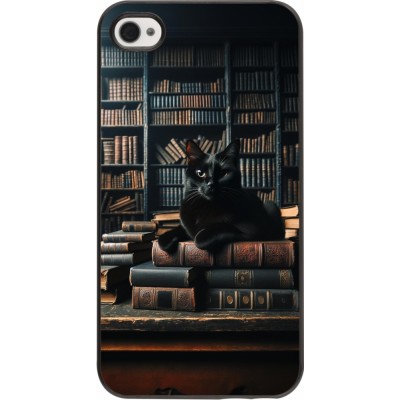 Coque iPhone 4/4s - Chat livres sombres