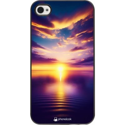 Coque iPhone 4/4s - Coucher soleil jaune violet