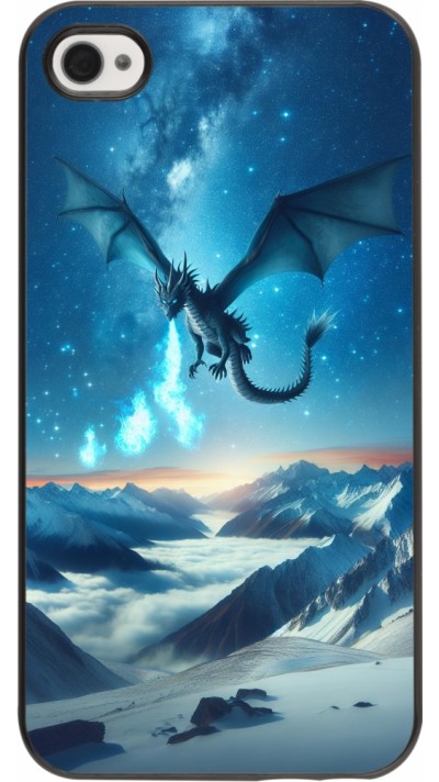 Coque iPhone 4/4s - Dragon nocturne montagne