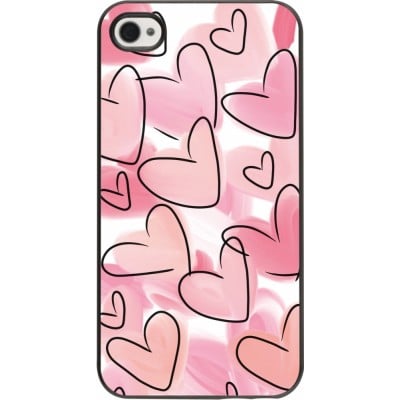 Coque iPhone 4/4s - Easter 2023 pink hearts