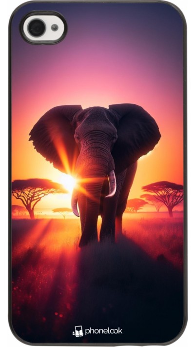 Coque iPhone 4/4s - Elephant Sunrise Beauty