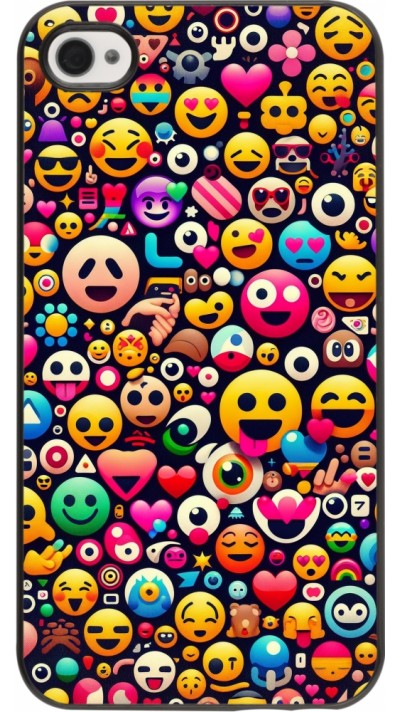 Coque iPhone 4/4s - Emoji Mix Color