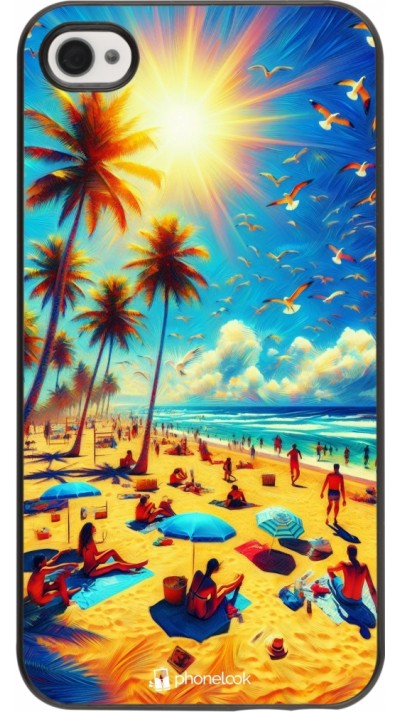 Coque iPhone 4/4s - Été Paradis Paint