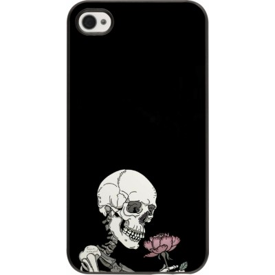 Coque iPhone 4/4s - Halloween 2023 rose and skeleton