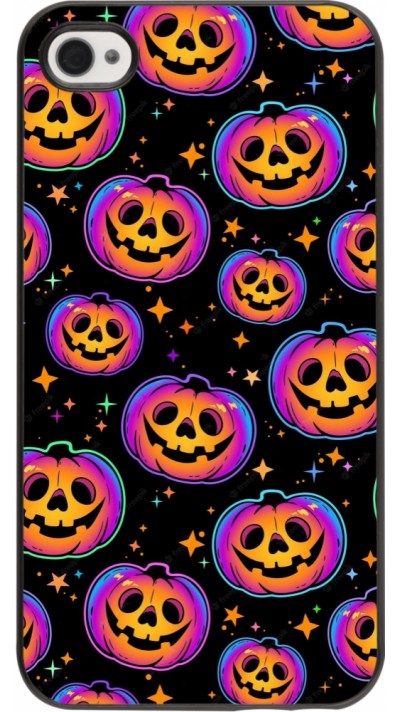 Coque iPhone 4/4s - Halloween 2024 rainbow pumpkins