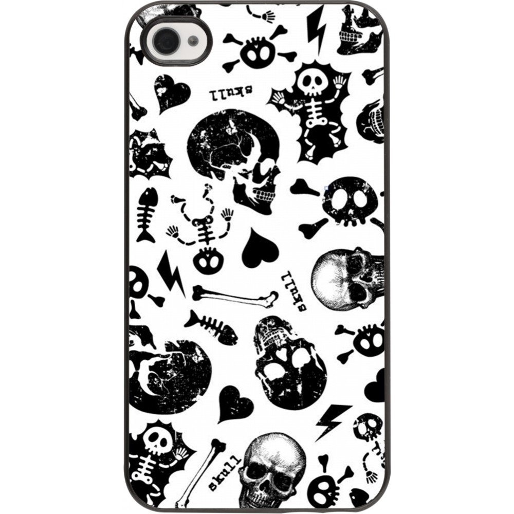 Coque iPhone 4/4s - Halloween 2024 skeleton mix