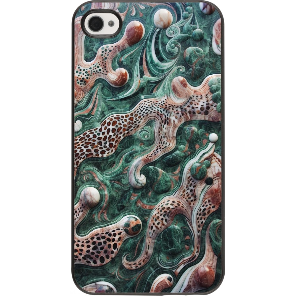 iPhone 4/4s Case Hülle - Grüner Marmor und abstrakter Leopard