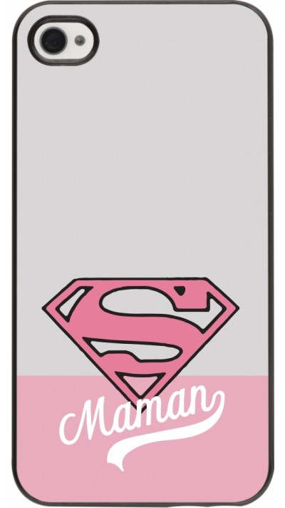 Coque iPhone 4/4s - Mom 2024 Super hero maman