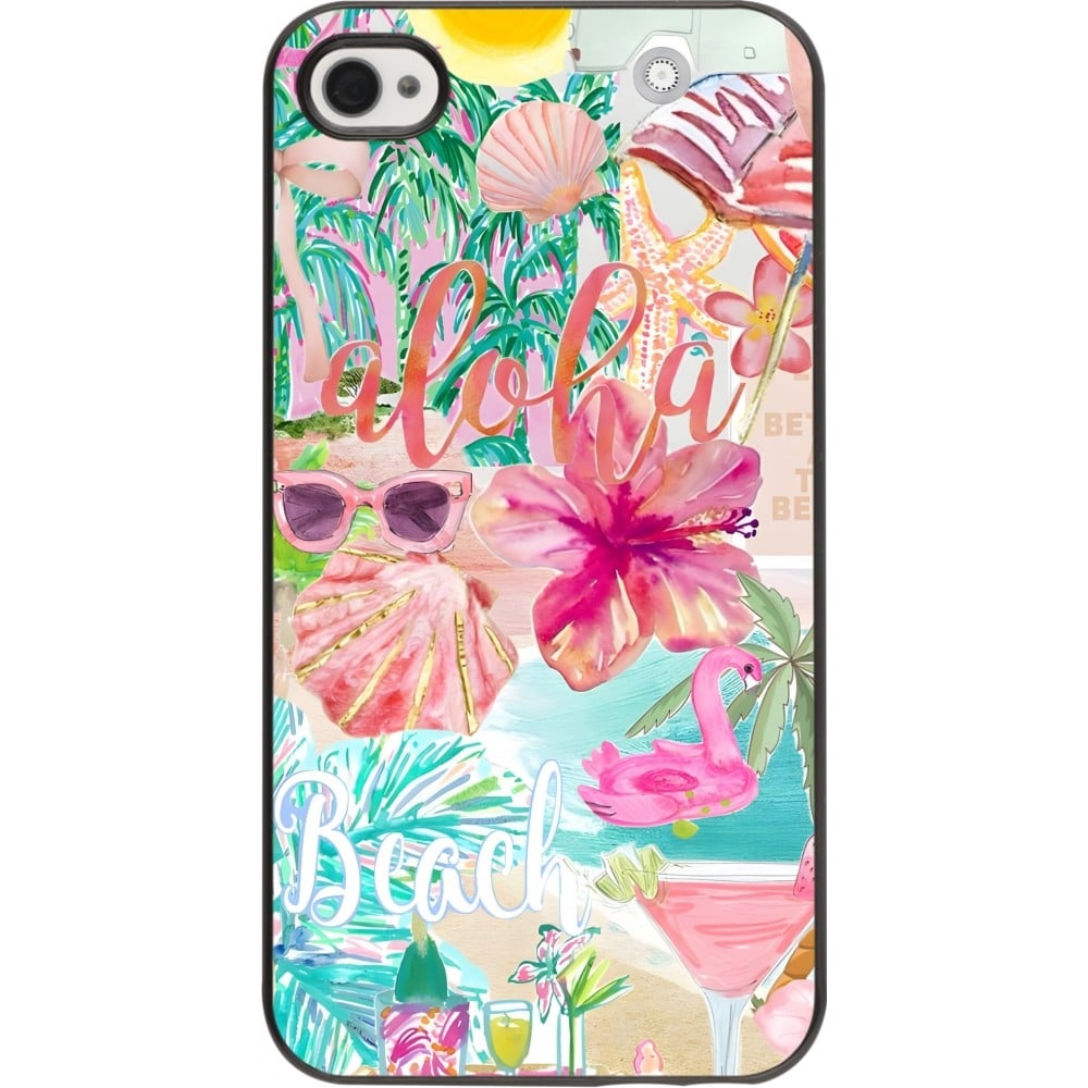 Coque iPhone 4/4s - Preppy Collage Aloha