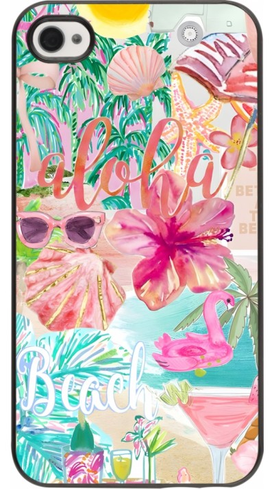 Coque iPhone 4/4s - Preppy Collage Aloha