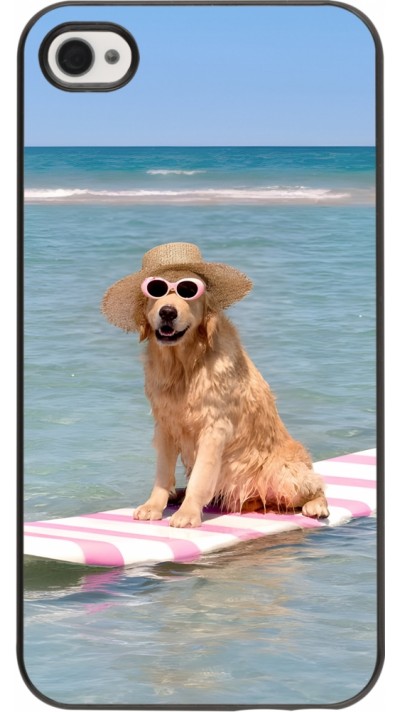 iPhone 4/4s Case Hülle - Summer Dog on Paddle