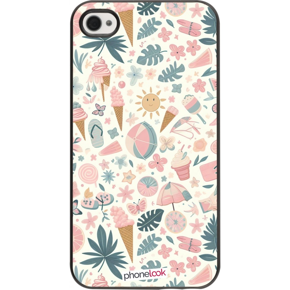 Coque iPhone 4/4s - Summer Pink Pattern